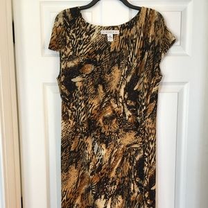 AA Studio AA dress 16w, side gather, multicolored